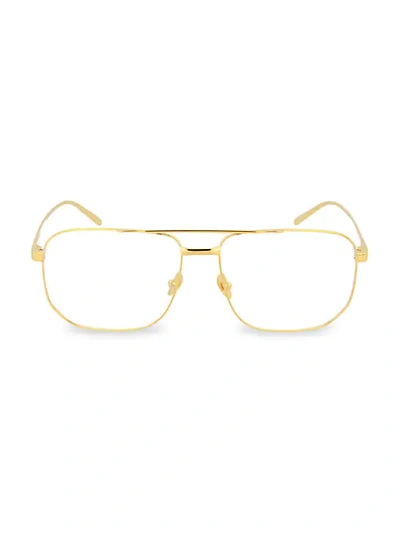 Shop Linda Farrow 52mm Wire Aviator Optical Glasses In Shiny Gold