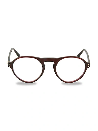 Shop Linda Farrow 50mm Oval Optical Glasses In Burgundy