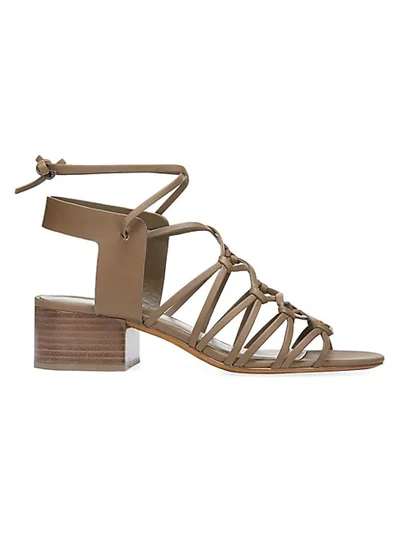 Shop Vince Beaumont Laced Leather Sandals In Cottonwood