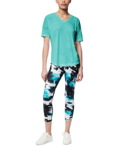 Shop Marc New York Mesh-inset Active T-shirt In Plunge (xbd)
