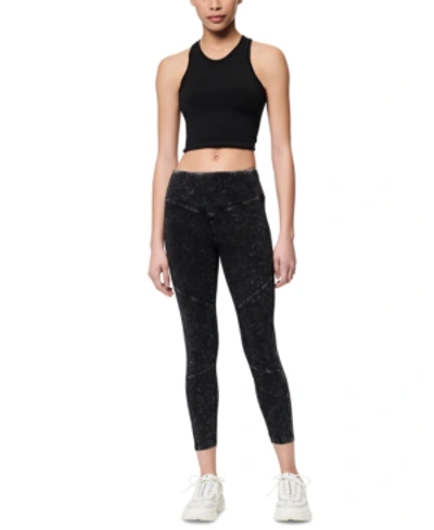Shop Marc New York Cropped Seamed Active Leggings In Black