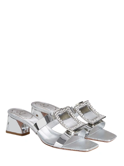 Shop Roger Vivier Mule Bikiviv Strass In Silver