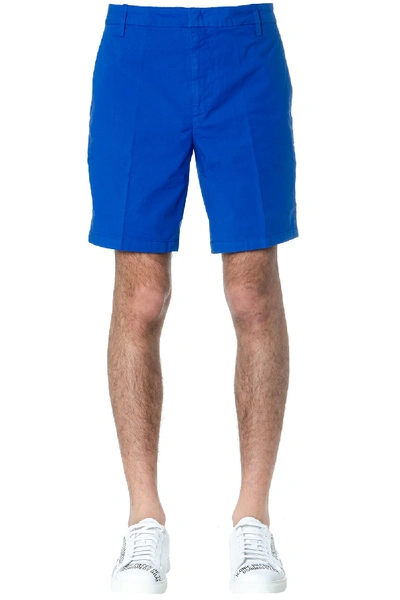 Shop Dondup Royal Blue Manheim Cotton Shorts