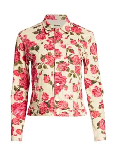Shop L Agence Celine Rose Trucker Jacket In Dawn Rose