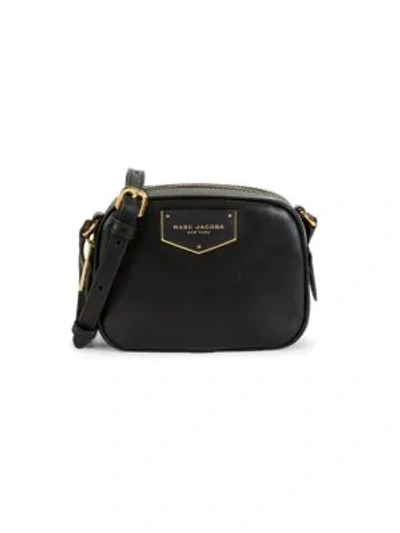 Shop Marc Jacobs Voyager Leather Square Crossbody Bag In New Black
