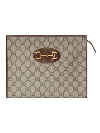 Shop Gucci 1955 Horsebit Pouch In Brown