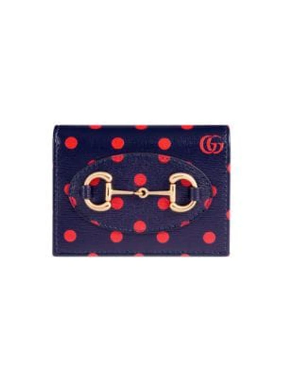 Shop Gucci 1955 Horsebit Card Case Wallet In Blue