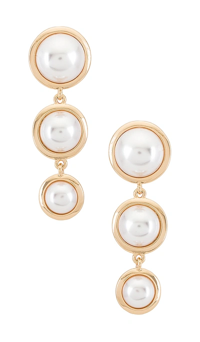 Shop Ettika Pearl Drop Earrings In Gold