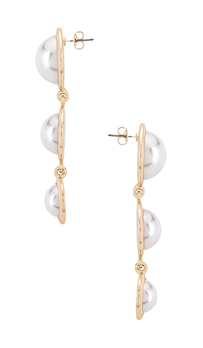 Shop Ettika Pearl Drop Earrings In Gold