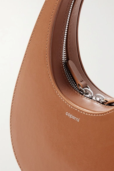 Shop Coperni Swipe Mini Leather Tote In Tan