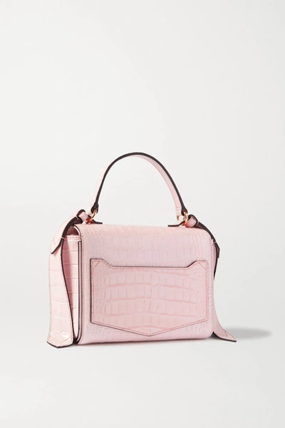 Shop Givenchy Eden Mini Croc-effect Leather Shoulder Bag In Pink