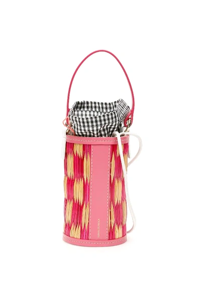 Shop Heimat Atlantica Cupido Cylindrical Bucket Bag In Beige,fuchsia,pink