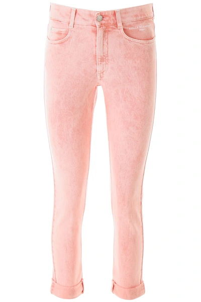 Shop Stella Mccartney Boyfriend Skinny Jeans In Pink,orange