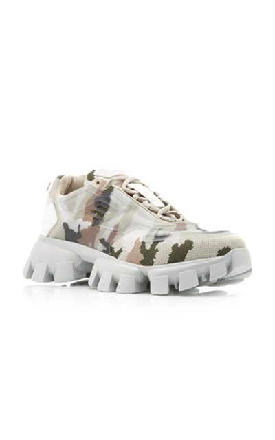 Shop Prada Camo Rubber-knit Trainers In Multi