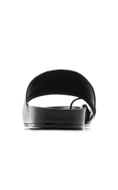 Shop Jil Sander Toe-ring Leather Sandals In Black