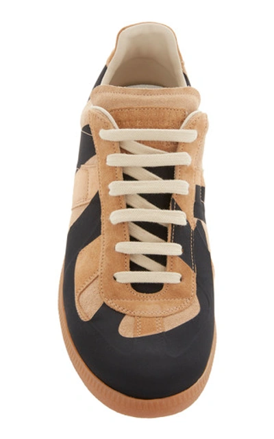 Shop Maison Margiela Replica Laser Two-tone Suede Sneakers In Brown