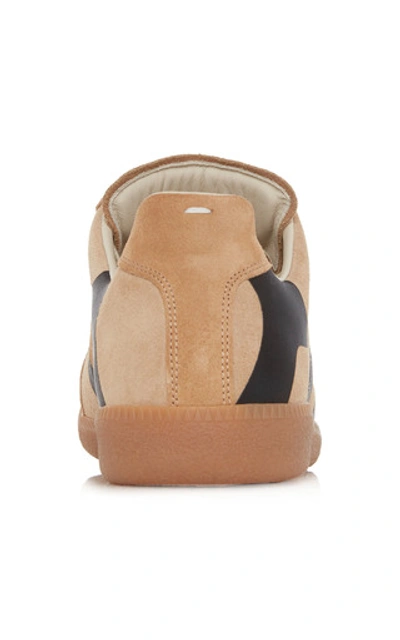 Shop Maison Margiela Replica Laser Two-tone Suede Sneakers In Brown