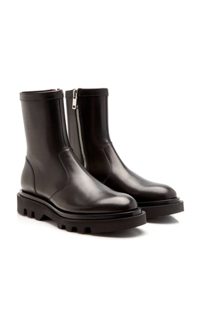 Shop Givenchy Combat Leather High Boots In Black