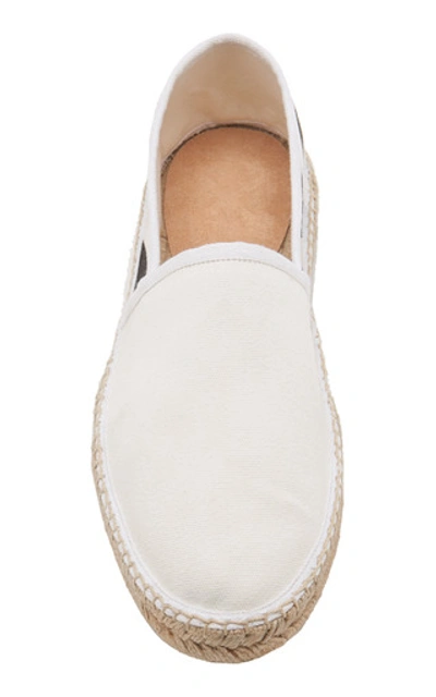 Shop Off-white Printed Cotton-canvas Espadrilles In White