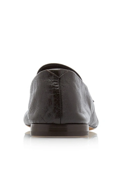 Shop Bottega Veneta Textured-leather Loafers In Brown