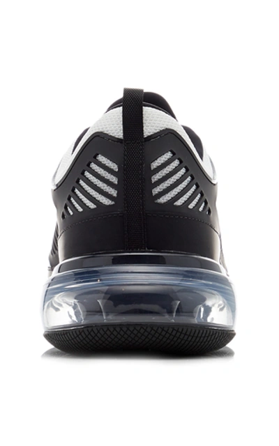 Shop Prada Cloudbust Air Leather, Mesh And Rubber Trainers In Black/white