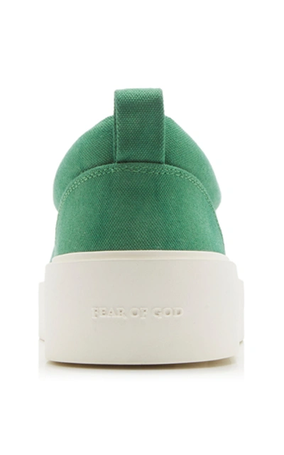 Shop Fear Of God 101 Lace Up Leather Sneakers In Green
