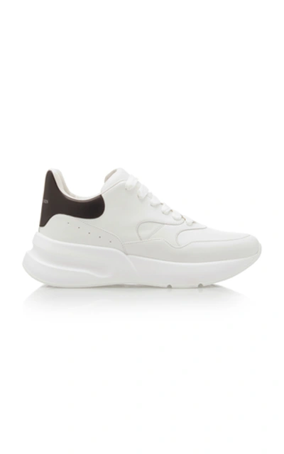 Shop Alexander Mcqueen Leather Low-top Sneakers In Black/white