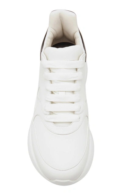 Shop Alexander Mcqueen Leather Low-top Sneakers In Black/white