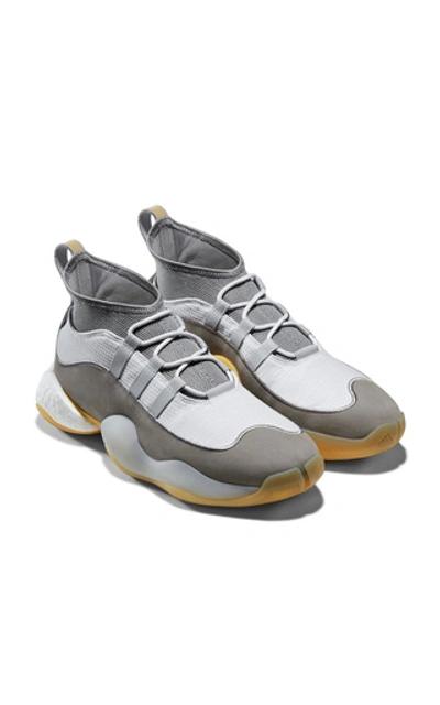 Shop Bed J.w. Ford Crazy Leather High-top Sneakers In Grey