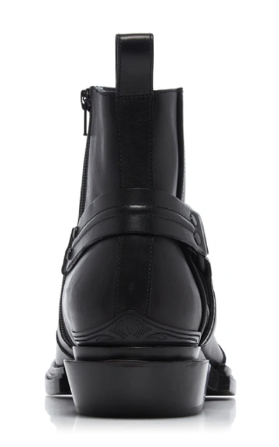 Shop Balenciaga Santiag Matte Harness Boot In Black