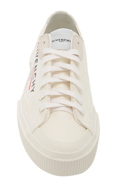 Shop Givenchy Tennis Light Logo-print Canvas Low-top Sneakers In White