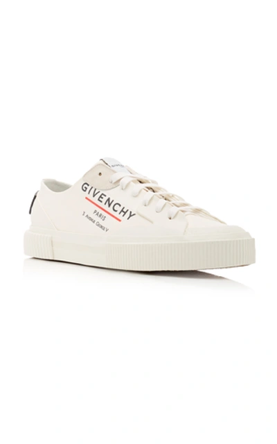 Shop Givenchy Tennis Light Logo-print Canvas Low-top Sneakers In White