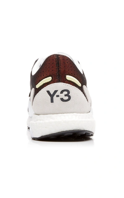 Shop Y-3 Rhisu Run Leather Sneakers In Black/white
