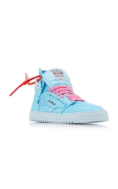 Shop Off-white Off Court Canvas High-top Sneakers In Blue