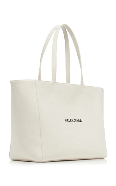 Shop Balenciaga Everyday Canvas Logo Tote In Neutral