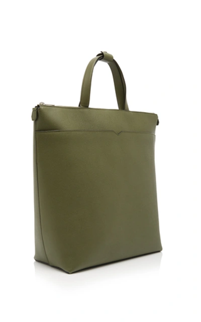 Shop Valextra V Leather Backpack In Green