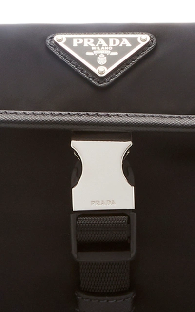 Shop Prada Triple Pocket Nylon Crossbody Bag In Black