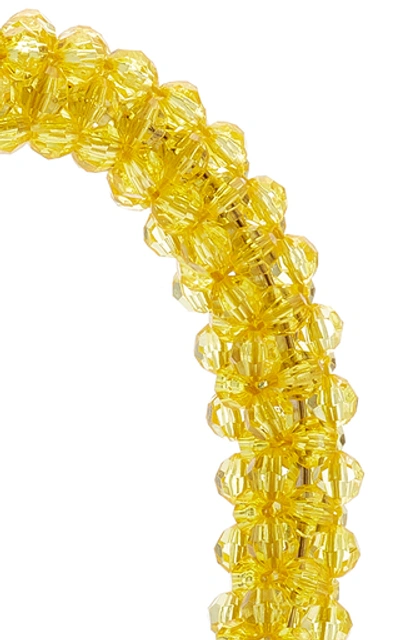 Shop Shrimps Antonia Faux Pearl Headband In Yellow