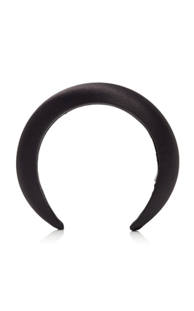 Shop Ganni Padded Nylon Headband In Black