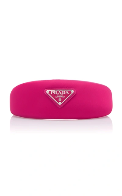 Shop Prada Silk-satin Headband In Fuchsia