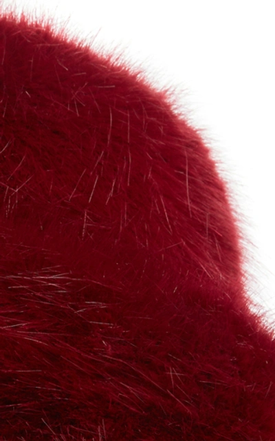 Shop Emma Brewin Classic Faux Fur Bucket Hat In Red