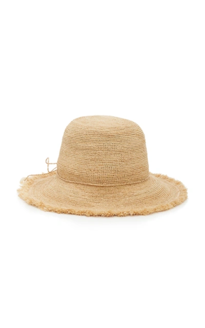 Shop Avenue Angelina Straw Bucket Hat In Neutral
