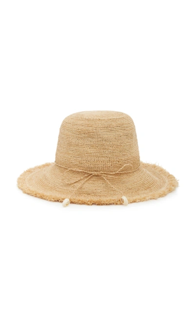 Shop Avenue Angelina Straw Bucket Hat In Neutral