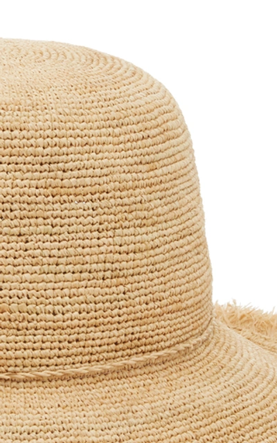 Shop Avenue Angelina Straw Bucket Hat In Neutral