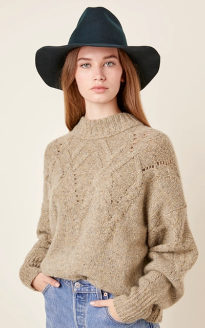 Shop Janessa Leone Rowan Wool Fedora Hat In Dark Green