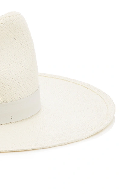 Shop Janessa Leone Zoe Straw Fedora In White