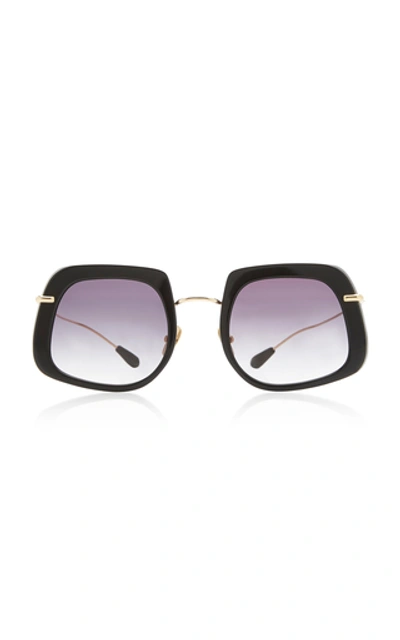 Shop Kaleos Eyehunters Barton Square-frame Titanium Sunglasses In Black