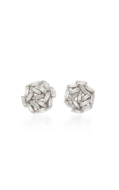 Shop Suzanne Kalan 18k White Gold Diamond Baguette Earrings