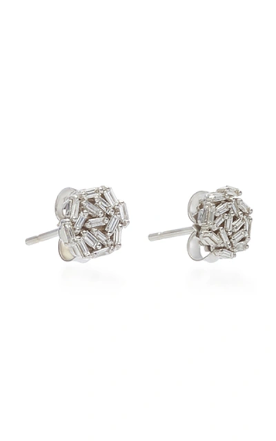 Shop Suzanne Kalan 18k White Gold Diamond Baguette Earrings