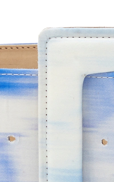 Shop Carolina Herrera Oversized Printed Cotton-blend Waist Belt In White